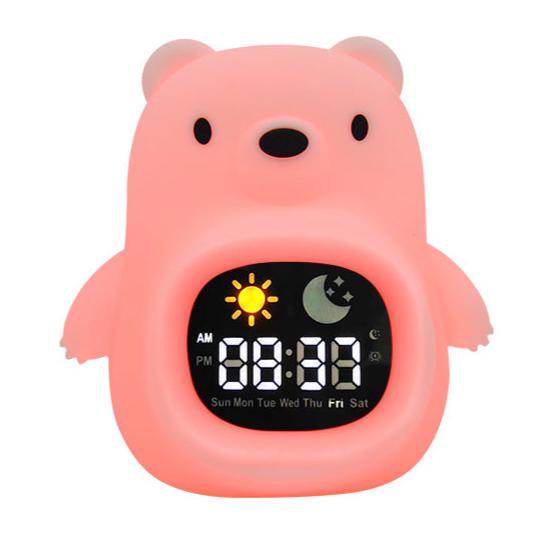 HOME.X 3-in-1  Night Light Soothing White Noisy Machine & Clock Trainer for Kids – Soothing, Educational, and Colorful Sleep Aid, Silicone Skin