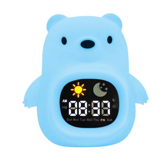 HOME.X 3-in-1  Night Light Soothing White Noisy Machine & Clock Trainer for Kids – Soothing, Educational, and Colorful Sleep Aid, Silicone Skin