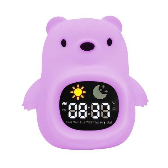 HOME.X 3-in-1  Night Light Soothing White Noisy Machine & Clock Trainer for Kids – Soothing, Educational, and Colorful Sleep Aid, Silicone Skin