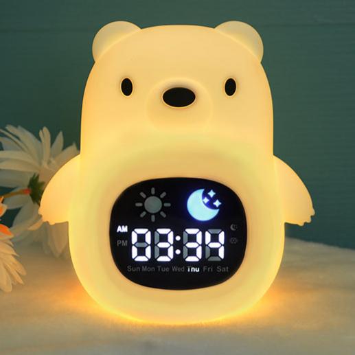 HOME.X 3-in-1  Night Light Soothing White Noisy Machine & Clock Trainer for Kids – Soothing, Educational, and Colorful Sleep Aid, Silicone Skin