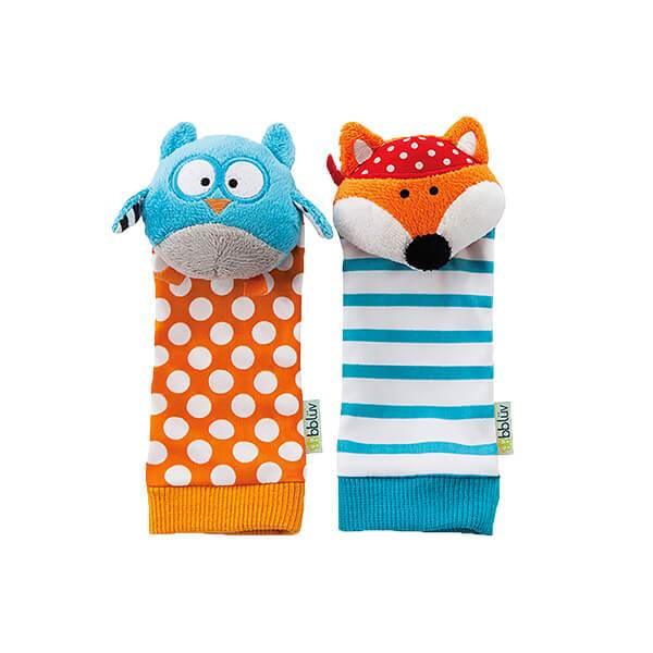 bbluv Duo Baby Socks Foot Finders & Sock Puppet, Rattle Toy, newborn infant