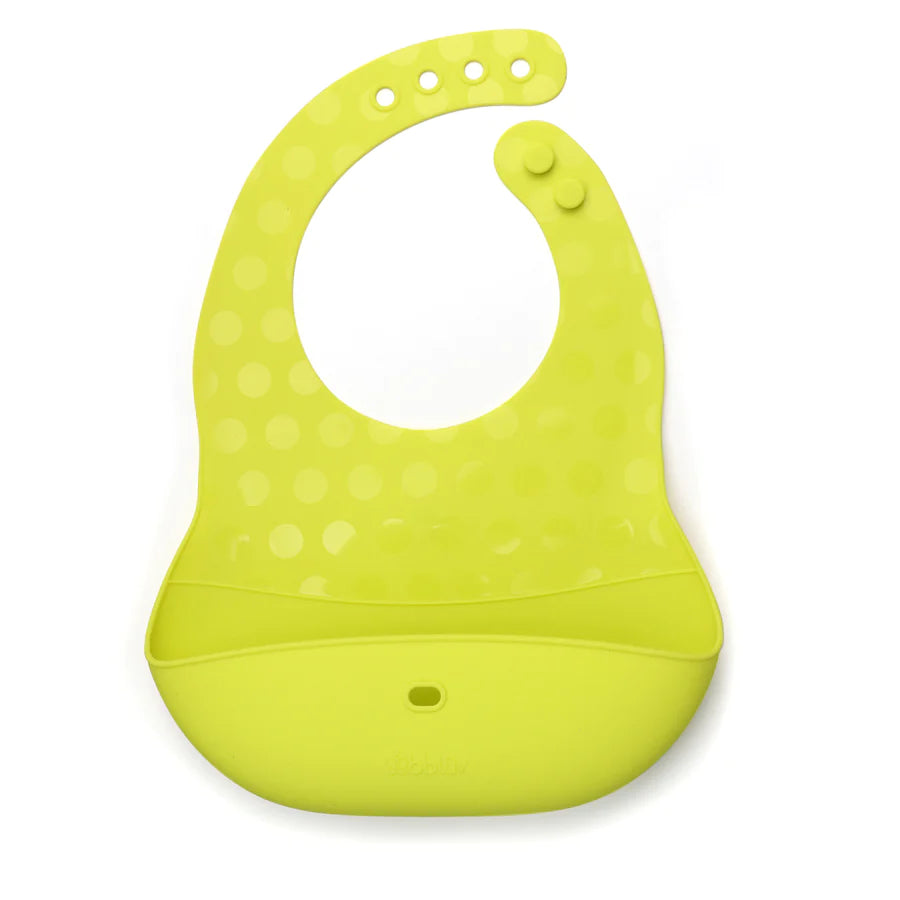 Pöket: Silicon Bibs Feeding Set of 2 and 1 Spoon, Compact and Lightweight Portable Feeding Foldable, Rolled Up Bids - bblüv 